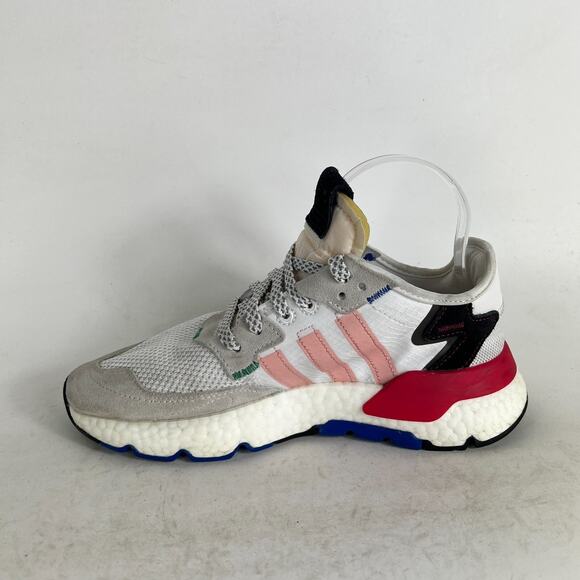 Adidas Nite Jogger Sneakers Women's 7.5 White Gray Lace Up Running Shoes EG9232 - Picture 6 of 10